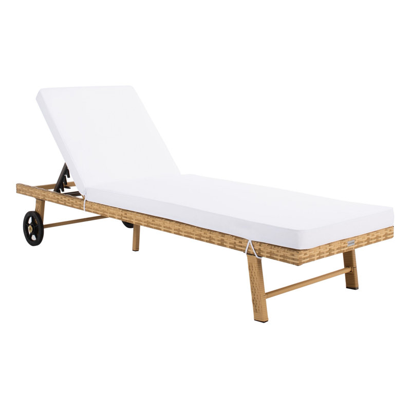 Chaise longue inclinable avec coussins 27,2 po Cabdi, Naturel
