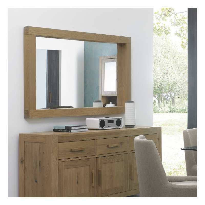Bowenfels Wood Flat Wall Mirror, Light Oak