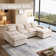 122" U Shaped Sofa,Modular Sectional Sofa, Terry Fabric Sectional Couch With Armrest Storage
