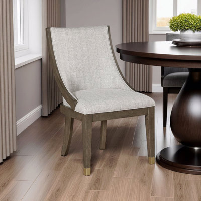 Ensemble de 2 fauteuils en métal beige semi-déconstruit, revêtu de tissu beige