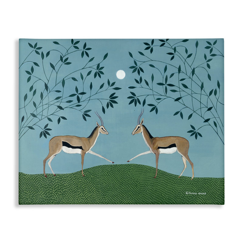 «Gazelles Greeting Symmetry», conception par Susan Henke, H 24 po x l 30 po