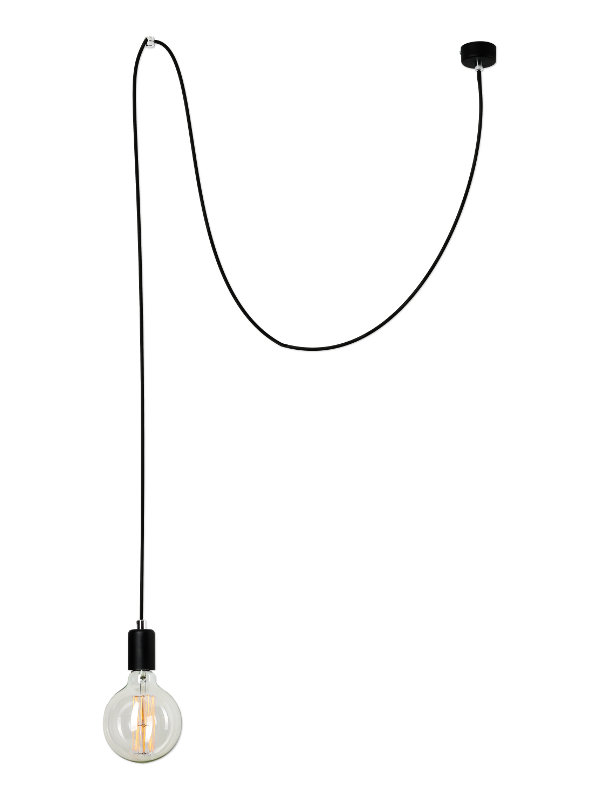 Lochlan 1 - Light Black Bulb Pendant