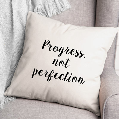 Progress Is Not Perfection Throw Pillow