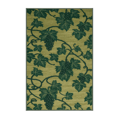 Washable Grape Vines Farm Area Rug