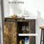 Armoire à vin industrielle, armoire de rangement à buffet, buffet de service avec porte de grange coulissante et support à vin pour 6 bouteilles