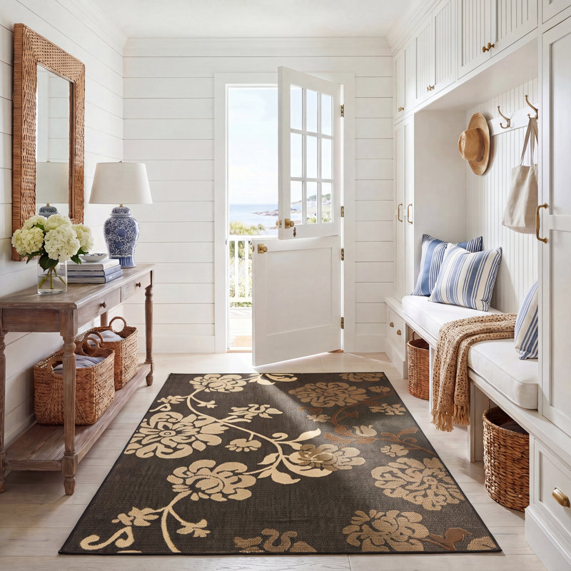 Herefordshire Performance Floral Indoor/Outdoor Area Rug, Rectangle 5'3" x 7'7"