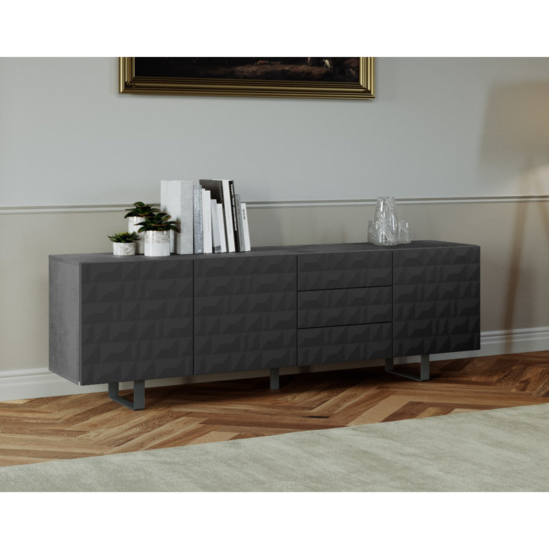 Ege 220cm Sideboard, Dark Concrete
