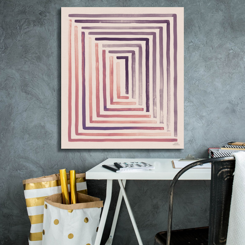«Red and Blue Sunset 2» par Laura Marshall, art mural sur toile, H 30 po x l 26 po x P 1,5 po