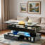 39.3" Lift Top Coffee Table with LED Lights, Hidden Compartment & 2 Drawers - Modern Multifunctional-695377237