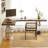 Tan+Clear Rectangular Solid Wood+Acrylic desks-108222365-108222368