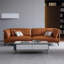 Canapé modulaire orange en cuir véritable-19898615
