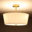 Luminaire de style lustre cylindrique 3 lumières semi-encastré avec abat-jour blanc pour chambre à coucher, salon, entrée, couloir