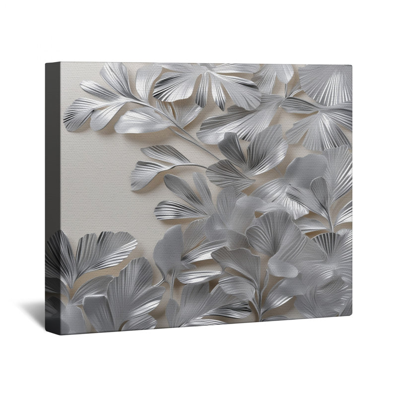 Toile de galerie argentée à feuilles métalliques en plusieurs tailles, 24 x 36 inches