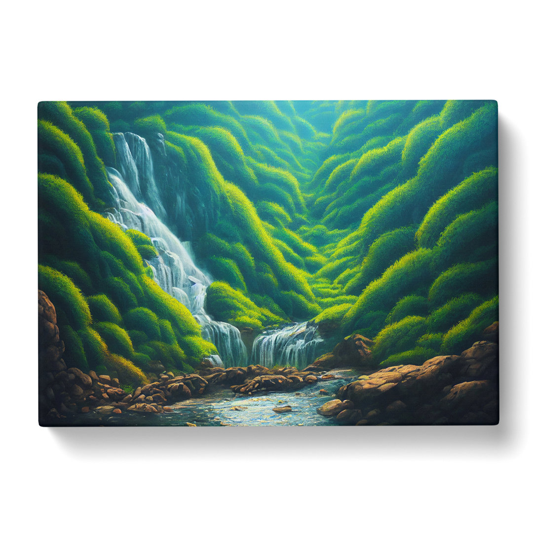 Sublime Waterfall - Wrapped Canvas Graphic Art