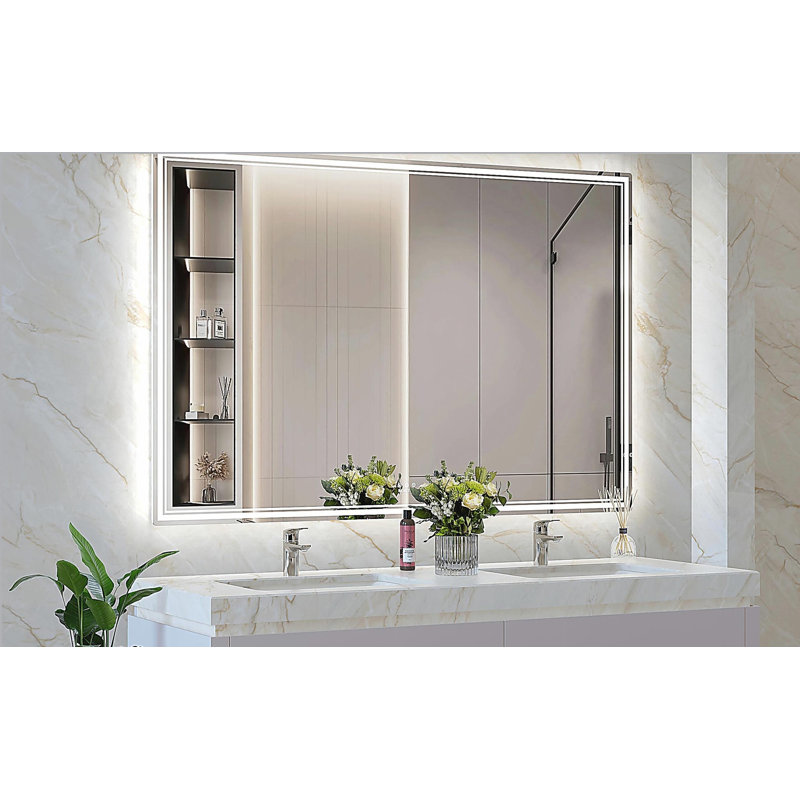 Miroir mural de salle de bain surdimensionné 60x40 pouces