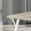Table de salle à manger blanche et en bois naturel - construction, plateau, pouvant accueillir 6 personnes, mesurant l 34 po x P 55 po