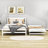 Full Wood Platform Bed with Twin Adjustable Trundle and Headboard-1668134975