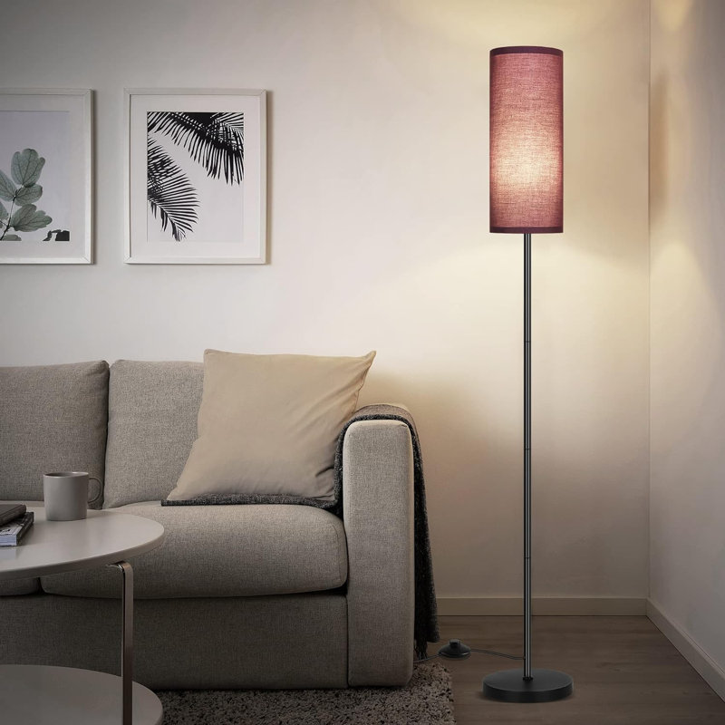Imke 61.5'' Matte Traditional Floor Lamp, Purple