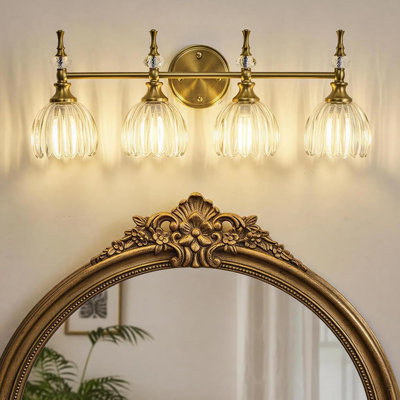 Luminaire de meuble-lavabo moderne avec abat-jour en verre tulipe