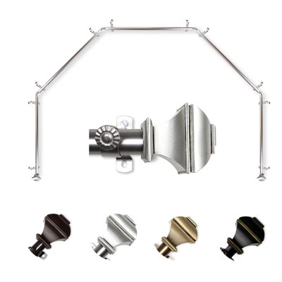 Anferney Adjustable Bay Window Single Curtain Rod