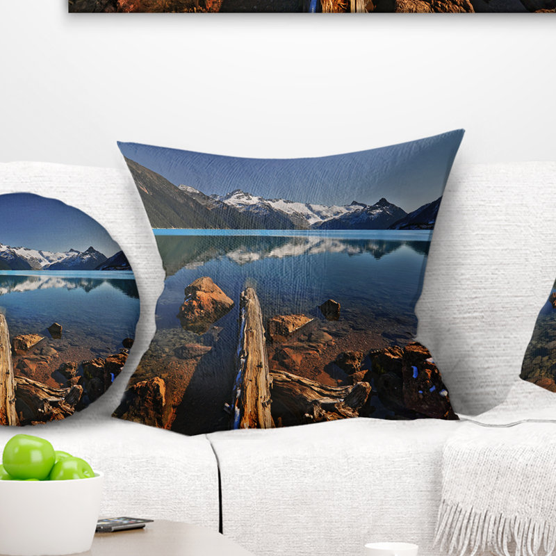 Grand coussin Mountain Lake, 16 po x 16 po, Coussin décoratif