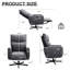 Fauteuil inclinable électrique pivotant à 360 ° en velours, inclinable électrique avec charge de type C, pour bureau à domicile et salon, gris foncé, assemblage rapide