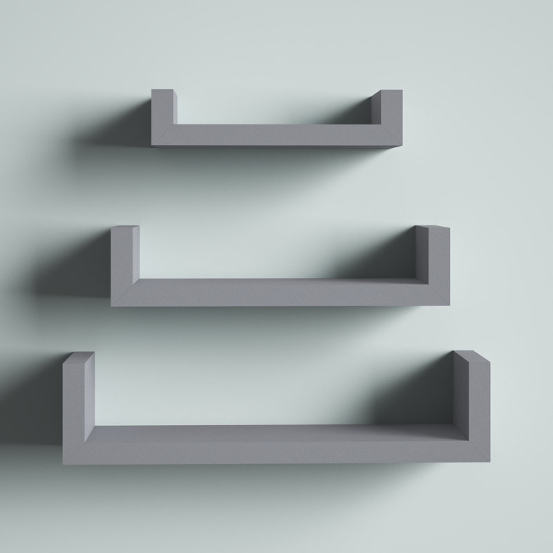 Wickes 3 Piece Floating Shelf, Grey