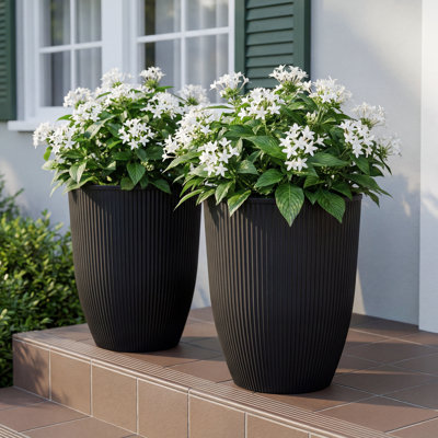Ensemble de pots à fleurs ronds en PE
