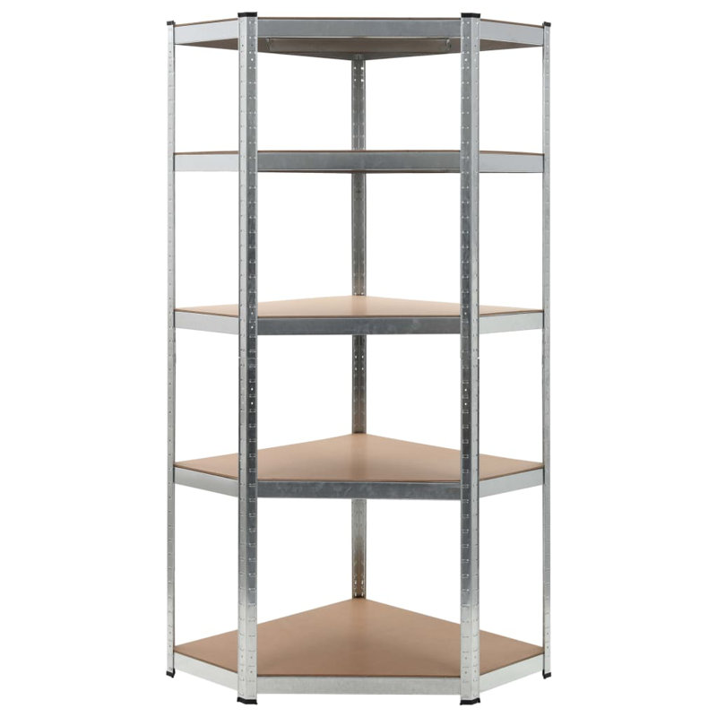 Shelf Storage Bookshelf Shelving Unit 5-Layer Steel and Engineered Wood, 70.87" H x 35.43" W x 35.43" D