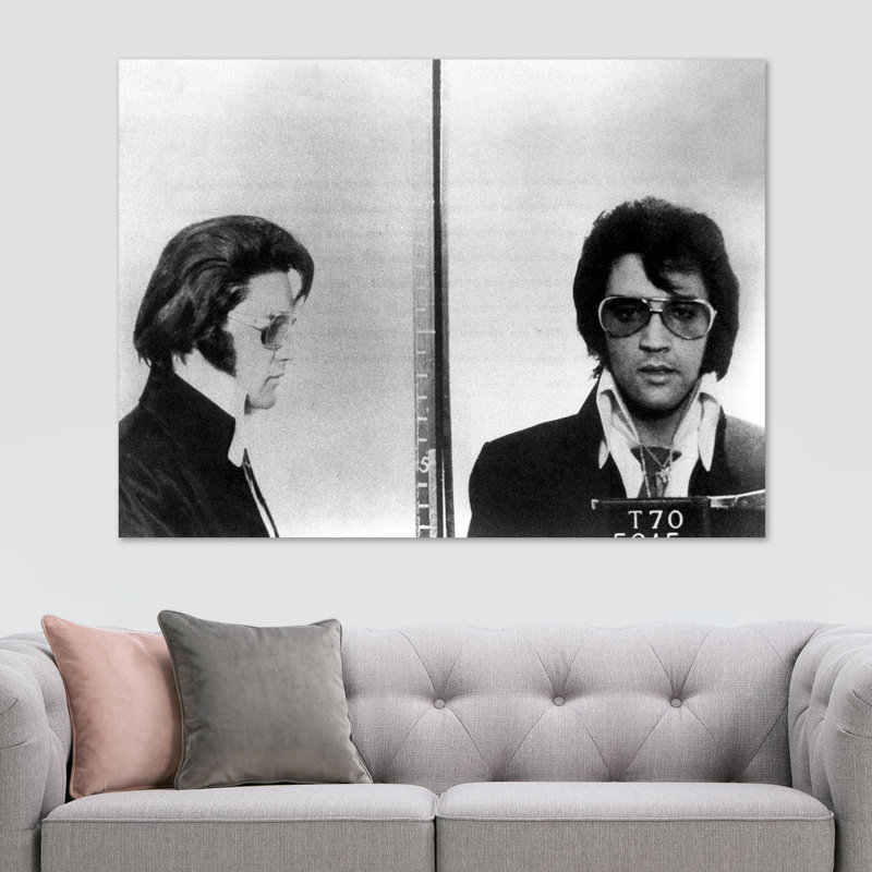 Elvis Presley Police Mugshot - Wrapped Canvas Print, 61cm H x 81.3cm W x 3.8cm D