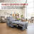 Single Sofa With Cup Tray & Adjustable Backrest, Accent Arm Chair For Living Rooms, Bedrooms And Offices, Grey-1827352800