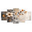 Fleurs de cerisier orange gris botanique I - ensemble d'art mural sur toile Cherry Blossom