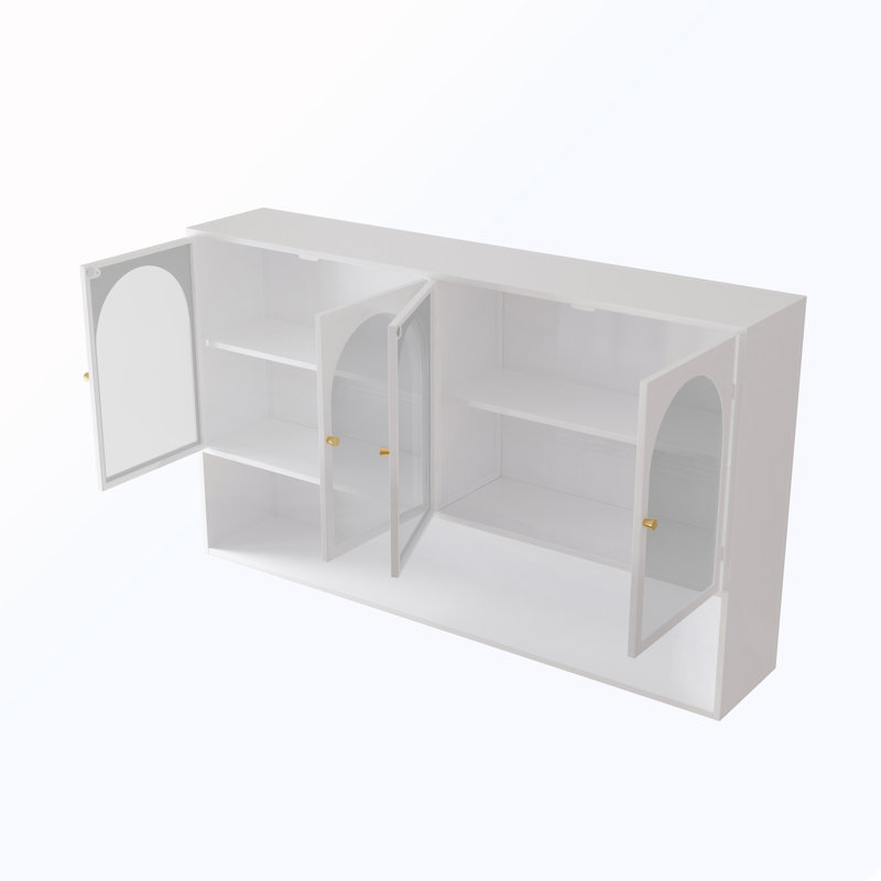 Armoire murale en verre 4 portes, White