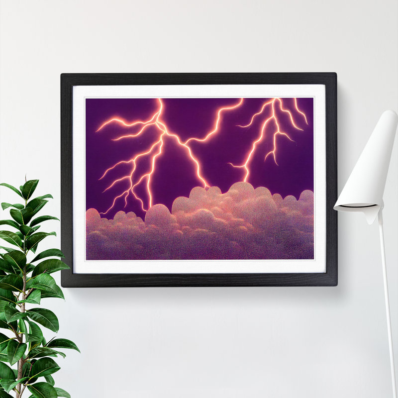 XH1022-8153X Splendorous Thunderstorm - Single Picture Frame Print, 46cm H x 64cm W x 2cm D, Black