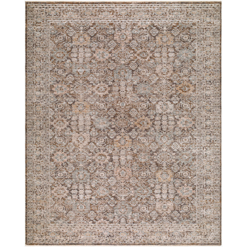 Flossi Machine Woven Area Rug, Rectangle 6'7" x 9'4", Stone Gray