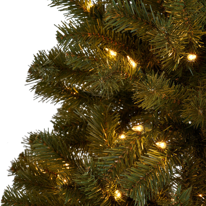 Arbre de Noël 84 po de hauteur avec 500 lumières, 48 po de diamètre, 1110 pointes, support en fer robuste, arbre de 7 pi