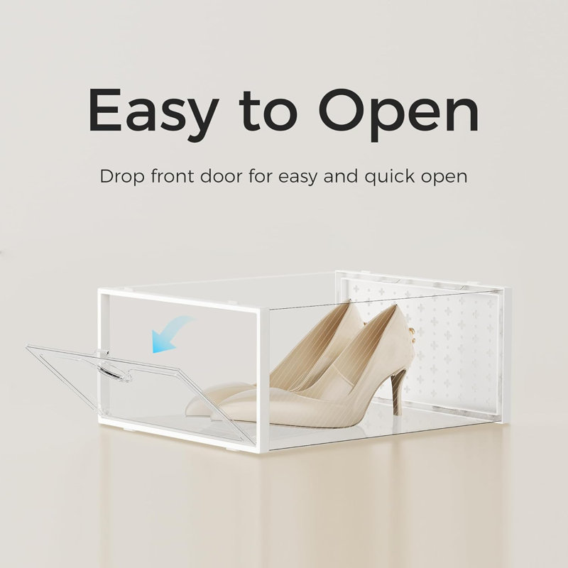 15 Pack Clear Stackable Shoe Storage Boxes, Large Shoe Organizer For Closet, Transparent Shoe Display Case With Buckle Design, Durable Plastic Shoe Bins For Sneaker Storage
