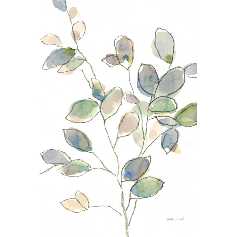 Branche transparente par Danhui Nai - peinture, Papier avec cadre simple argenté, Non, H 12 po x l 8 po