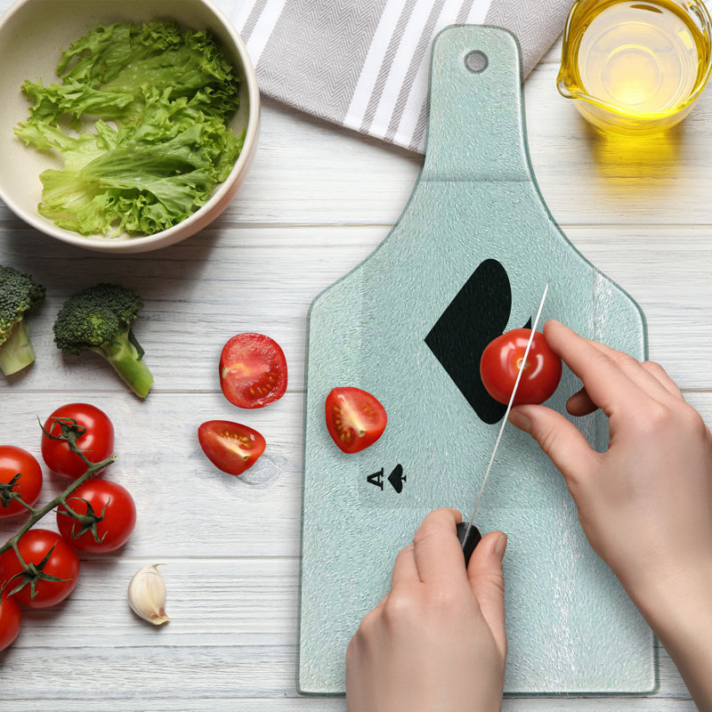 Ace of Spades Charcoal Grey Tempered Glass Cutting Board