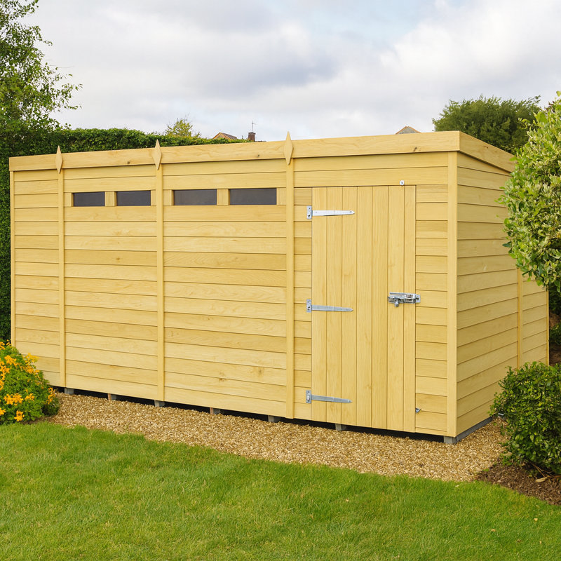 14ft x 6ft Pent Security Shed - Single Door