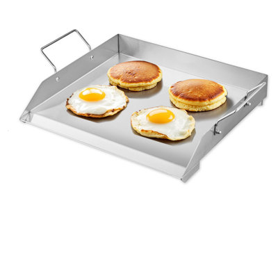 18x16 in Flat Top Griddle Stainless Steel Universal BBQ Grill Pan Cookware