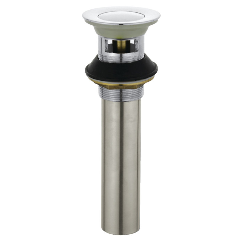Drain escamotable pour lavabo de salle de bain avec trop-plein Complement, Chrome poli