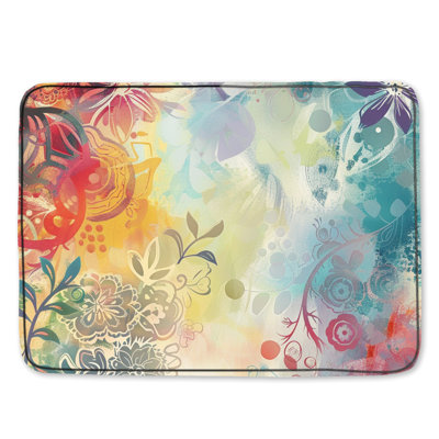 Tapis de bain floral Boho
