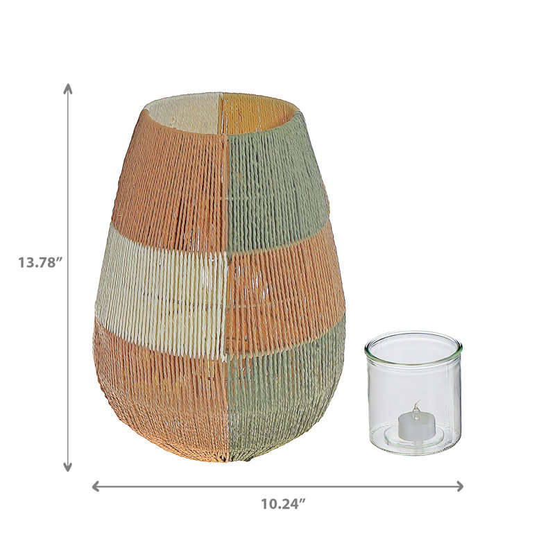 Lanterne oblongue verte, H 13,78 po x l 10,24 po x P 10,24 po