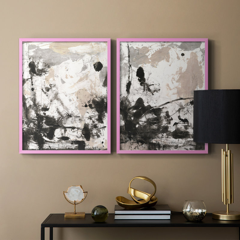 Disarray I-Premium, reproduction encadrée prête à accrocher - aucun clou requis - aucun clou requis, Rose, H 15 po x l 24 po