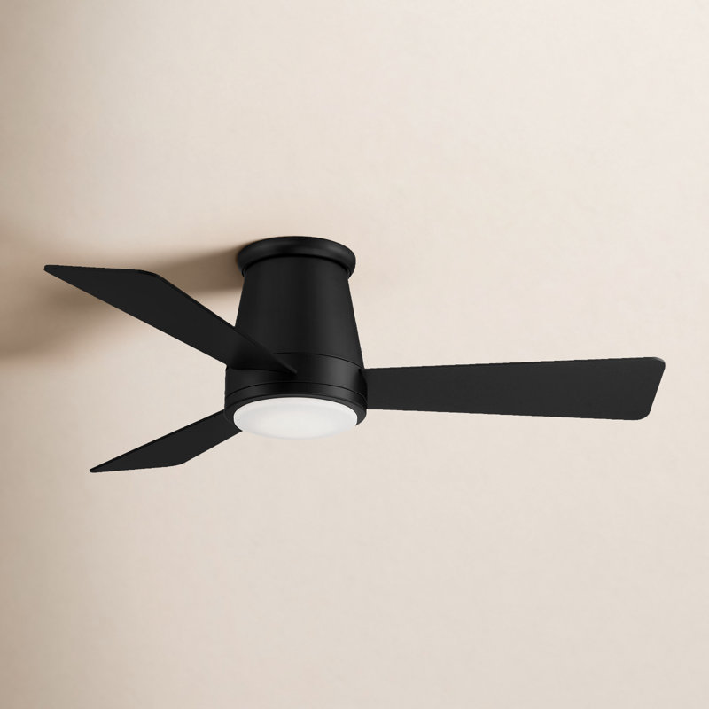 Ventilateur de plafond intelligent à 3 pales Hug avec télécommande et ensemble d'éclairage à DEL inclus, Noir mat