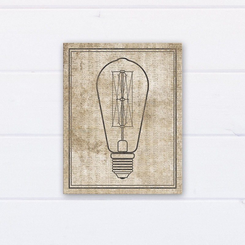 " Edison Bulb On Distressed Background "