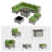 10-Piece Outdoor Patio Conversation Set With 55,000 BTU Propane Fire Pit Table, Wicker Sectional Sofa, 2 Ottomans & Coffee Table-125547776-125547772