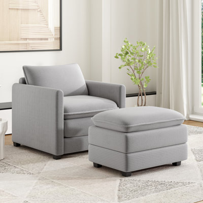 Artoria 32.9 Wide Accent Chairs with Ottoman