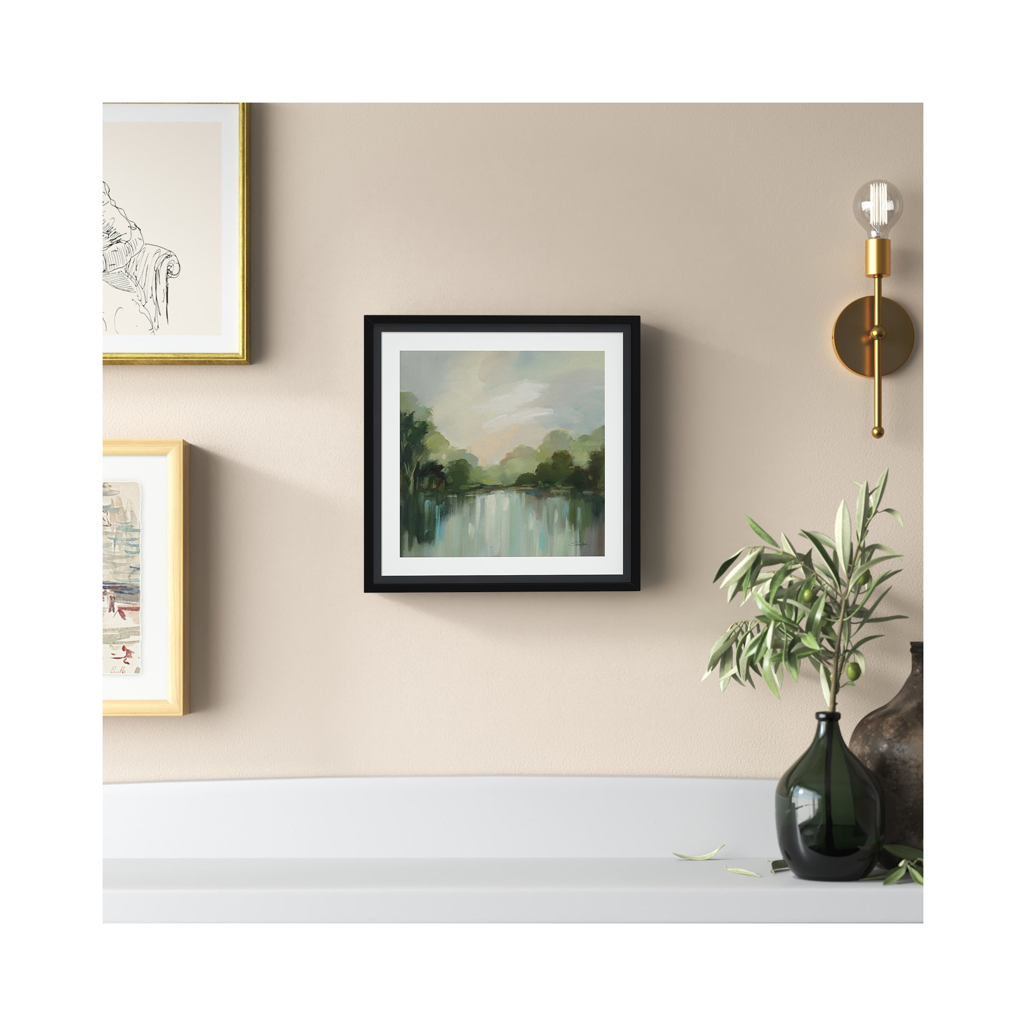 Cool Spring Day by Silvia Vassileva, 13" H x 13" W, Champagne